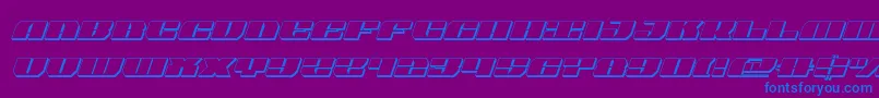 joyshark3dsemicondital Font – Blue Fonts on Purple Background