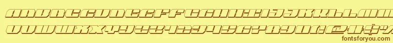 joyshark3dsemicondital Font – Brown Fonts on Yellow Background