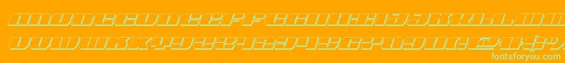 joyshark3dsemicondital Font – Green Fonts on Orange Background