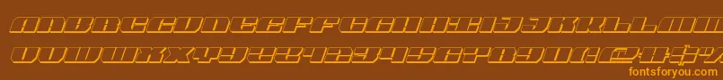 joyshark3dsemicondital Font – Orange Fonts on Brown Background