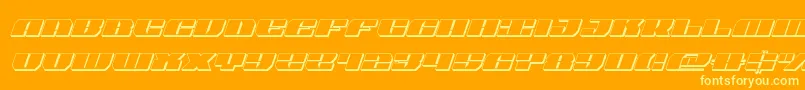 joyshark3dsemicondital-Schriftart – Gelbe Schriften auf orangefarbenem Hintergrund