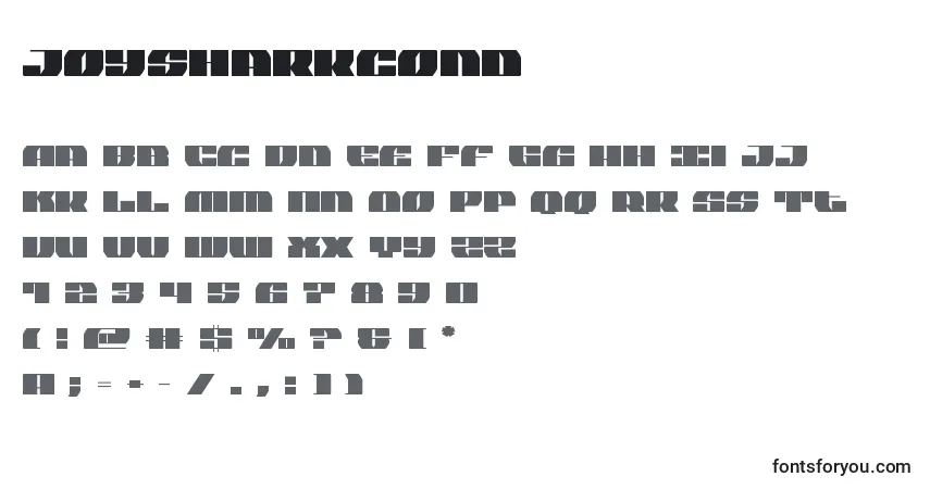 Czcionka Joysharkcond – alfabet, cyfry, specjalne znaki