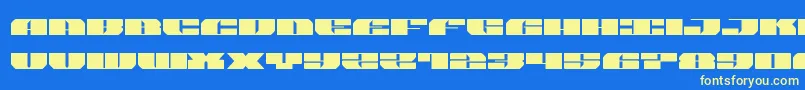 joysharkexpand Font – Yellow Fonts on Blue Background