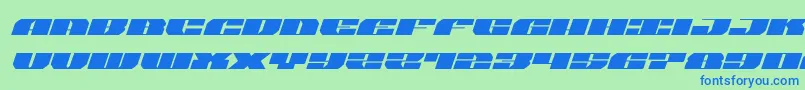 Fonte joysharkexpandital – fontes azuis em um fundo verde