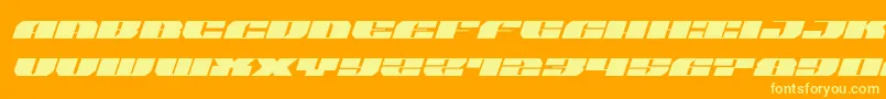 joysharkexpandital Font – Yellow Fonts on Orange Background