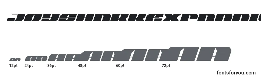 Размеры шрифта Joysharkexpandital