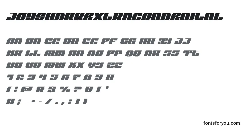 Joysharkextracondenital-fontti – aakkoset, numerot, erikoismerkit