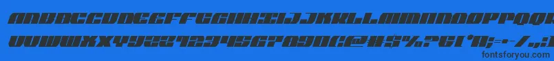 Шрифт joysharkextracondenital – чёрные шрифты на синем фоне