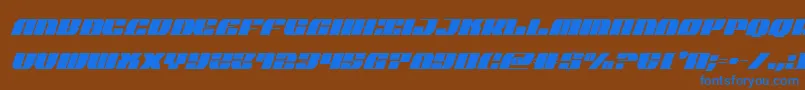 joysharkextracondenital Font – Blue Fonts on Brown Background
