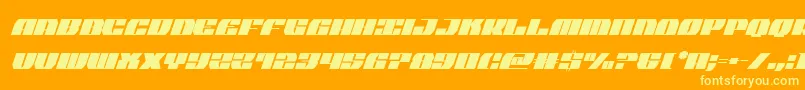 Czcionka joysharkextracondenital – żółte czcionki na pomarańczowym tle