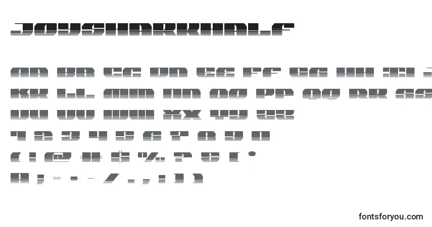 Schriftart Joysharkhalf – Alphabet, Zahlen, spezielle Symbole