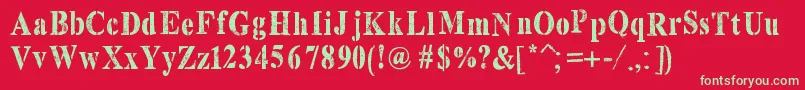 TopSecretStamp Font – Green Fonts on Red Background