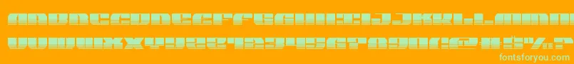 joysharkhalfsemicond-Schriftart – Grüne Schriften auf orangefarbenem Hintergrund