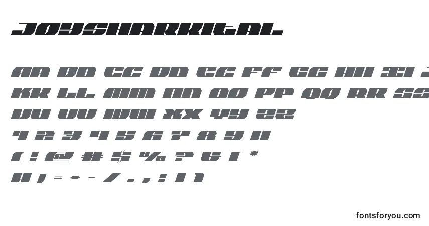Шрифт Joysharkital – алфавит, цифры, специальные символы