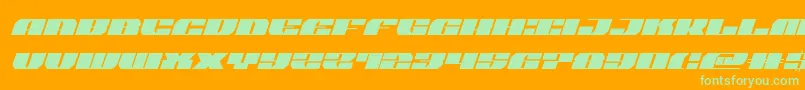 Czcionka joysharkital – zielone czcionki na pomarańczowym tle