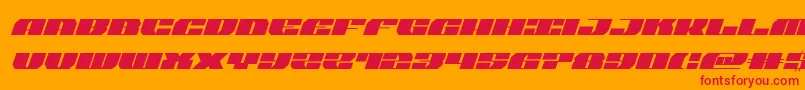 joysharkital-Schriftart – Rote Schriften auf orangefarbenem Hintergrund