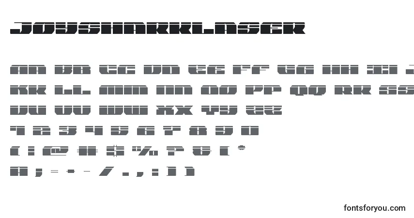 Schriftart Joysharklaser – Alphabet, Zahlen, spezielle Symbole