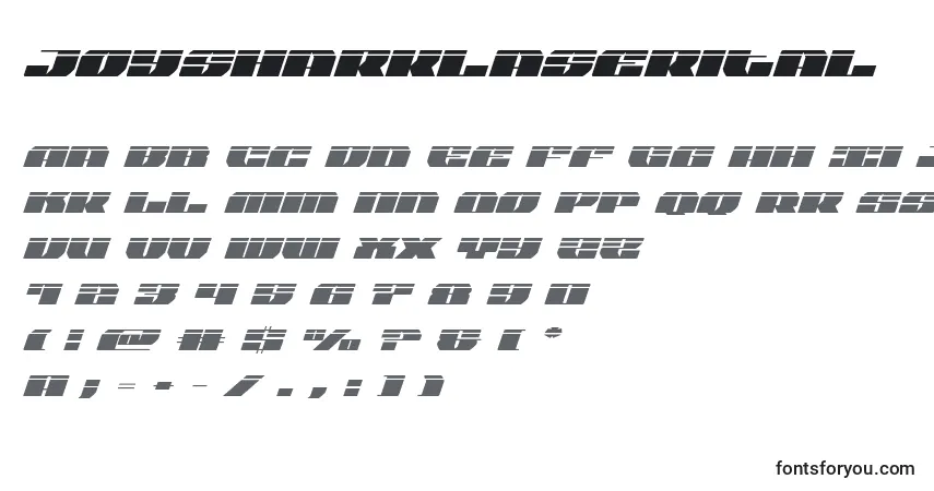 Шрифт Joysharklaserital – алфавит, цифры, специальные символы