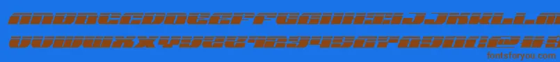 joysharklaserital-Schriftart – Braune Schriften auf blauem Hintergrund