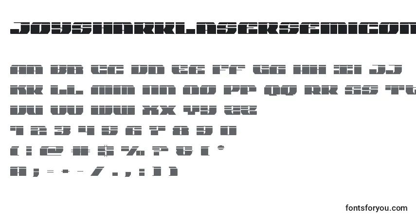 Czcionka Joysharklasersemicond – alfabet, cyfry, specjalne znaki
