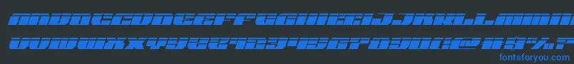 joysharklasersemicondital Font – Blue Fonts on Black Background