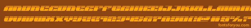 joysharklasersemicondital Font – Orange Fonts on Brown Background