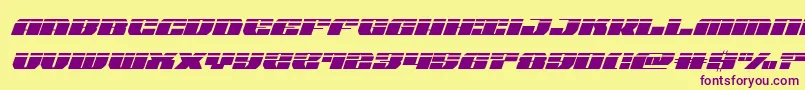 joysharklasersemicondital Font – Purple Fonts on Yellow Background