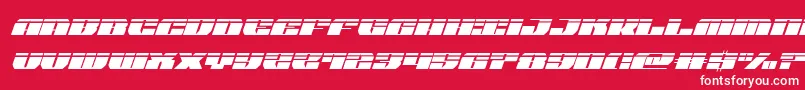 joysharklasersemicondital Font – White Fonts on Red Background