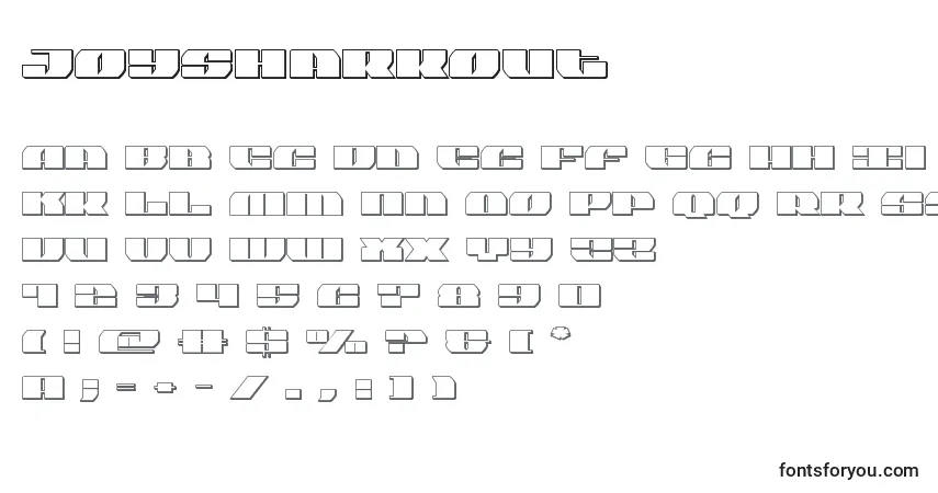 Schriftart Joysharkout – Alphabet, Zahlen, spezielle Symbole