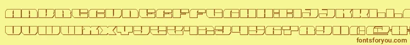 フォントjoysharkout – 茶色の文字が黄色の背景にあります。