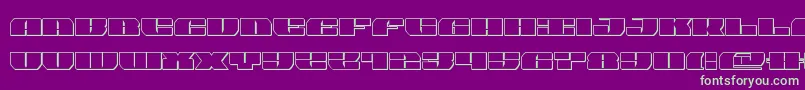 Fonte joysharkout – fontes verdes em um fundo violeta