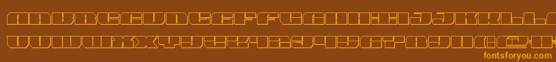 Police joysharkout – polices orange sur fond brun