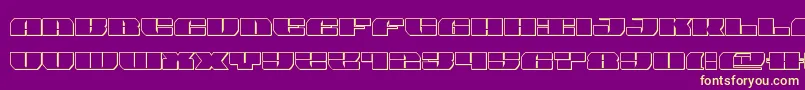 Fonte joysharkout – fontes amarelas em um fundo roxo