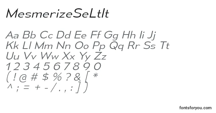 MesmerizeSeLtIt font – alphabet, numbers, special characters
