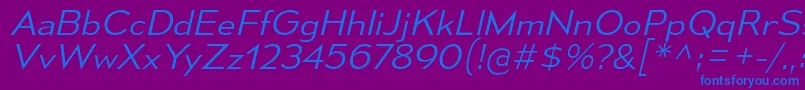 フォントMesmerizeSeLtIt – 紫色の背景に青い文字