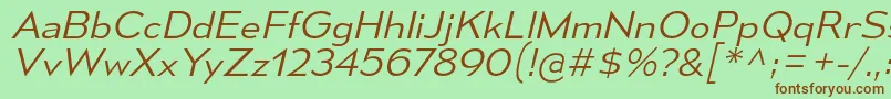 MesmerizeSeLtIt-fontti – ruskeat fontit vihreällä taustalla