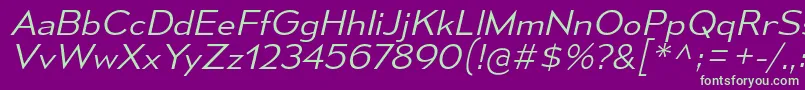 MesmerizeSeLtIt-fontti – vihreät fontit violetilla taustalla