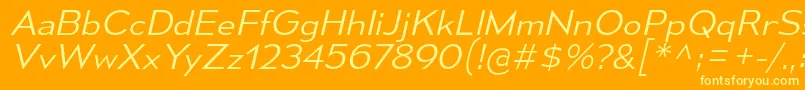 Шрифт MesmerizeSeLtIt – жёлтые шрифты на оранжевом фоне