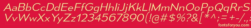 MesmerizeSeLtIt-fontti – keltaiset fontit punaisella taustalla