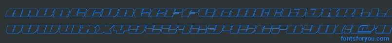 joysharkoutital Font – Blue Fonts on Black Background