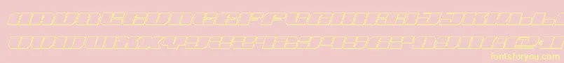 joysharkoutital-Schriftart – Gelbe Schriften auf rosa Hintergrund