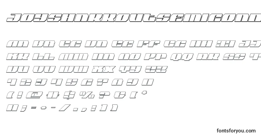 Fuente Joysharkoutsemicondital - alfabeto, números, caracteres especiales