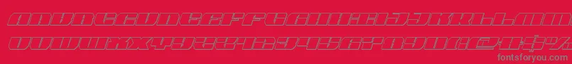 フォントjoysharkoutsemicondital – 赤い背景に灰色の文字
