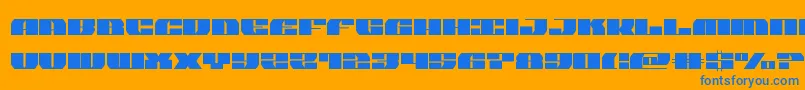 joysharksemicond Font – Blue Fonts on Orange Background