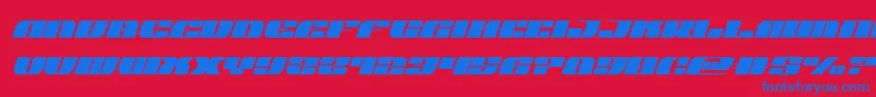 フォントjoysharksemicondital – 赤い背景に青い文字