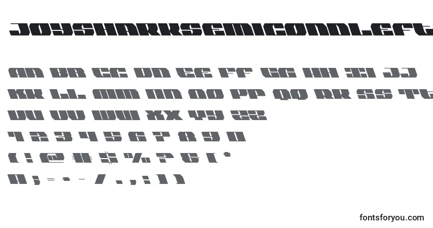 Schriftart Joysharksemicondleft – Alphabet, Zahlen, spezielle Symbole