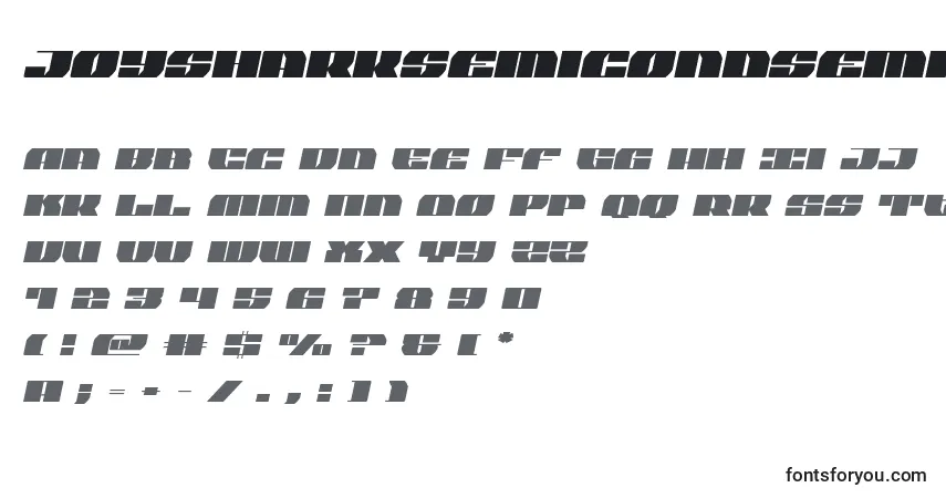 A fonte Joysharksemicondsemital – alfabeto, números, caracteres especiais