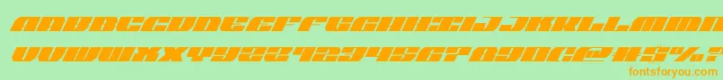 joysharksemicondsuperital Font – Orange Fonts on Green Background
