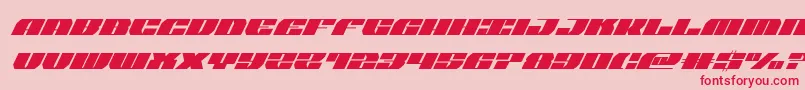 フォントjoysharksemicondsuperital – ピンクの背景に赤い文字