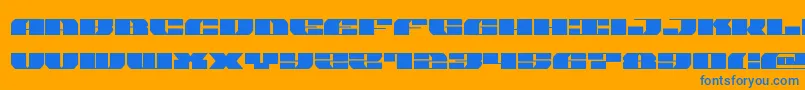joysharksemiexpand Font – Blue Fonts on Orange Background